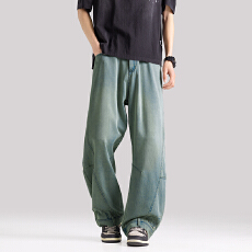 批发设计感男装复古牛仔夏季薄款直筒时尚长裤