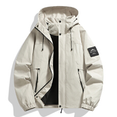 批发男士外套春秋新款连帽工装夹克男冲锋衣春装潮牌上衣男户外风衣