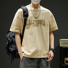 批发纯棉新款夏季男<b class='q'>潮</b>流宽松<b class='q'>潮</b>牌短袖T恤上衣五分袖圆领半袖T恤