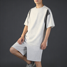 新氧棉青少年简约夏季新款休闲运动套装男260克新氧棉套装