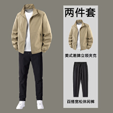批发JEEPSPIRIT吉普中青年春<b class='q'>秋</b>季休闲运动外套男立领夹克休闲舒适两件