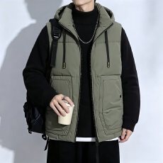 冬季可二开定制团体服新款马甲男时尚休闲立领情侣纯色面包服马甲