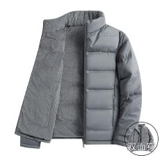 批发白鸭绒羽绒服男冬季轻薄款立领防风保暖男休闲百搭纯色双面穿外套