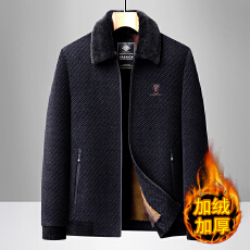 批发新款男士爸爸装加绒加厚外套加绒金貂绒<b class='q'>棉服</b><b class='q'>中老年</b>雪尼尔棉衣
