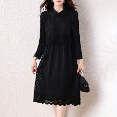 批发实拍假两件连衣裙女2025春秋新款配大衣妈妈高端打底<b class='q'>裙子</b>