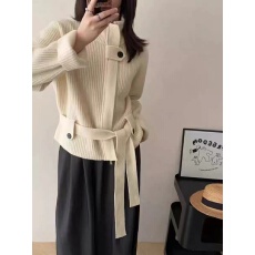 批发韩系高领单排扣长袖针织毛衣女2025<b class='q'>秋</b>冬新款高级时尚气质慵懒上衣