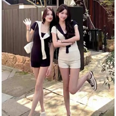 批发邱肉瑶 气质轻熟风修身t恤短裙套装女<b class='q'>夏</b>季新款显瘦简约三件套