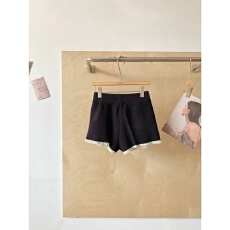 批发蕾丝花边软糯新款松紧腰<b class='q'>修身</b>显瘦a字百搭针织<b class='q'>裤</b>