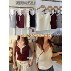 批发纯欲风蕾丝吊带背心女内搭带胸垫性感美背文胸一体打底上衣