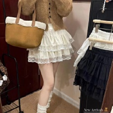 批发原版做法~芭蕾风蛋糕半身裙女小个子高腰显瘦防走光a字蓬蓬短裙