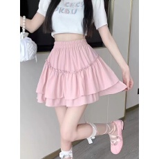 批发公主蓬蓬蛋糕裙半身裙女<b class='q'>春</b>夏季松紧高腰显瘦a字百褶短裙裤潮