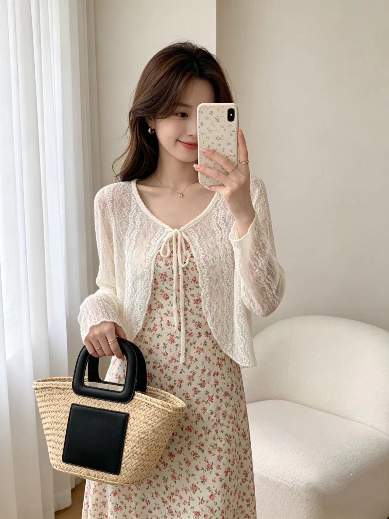 요정 가스 레이스 자외선 차단 오픈 가디건 여성 외부 가져 가라. 얇은 스타일 여름 맨위 에어컨 셔츠 재킷 숄 쇼트 스타일 긴팔