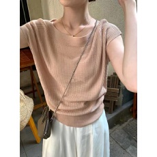 批发冰爽丝短袖大码夏季新款百搭通勤小飞袖宽松气质<b class='q'>针织衫</b>