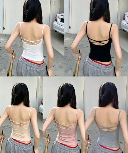 벨트 가슴 패드 학생 소녀 다용도 섹시함 캐미솔 십자가 아름다움 뒤로 핫걸 만나는 달콤함 맨위 속옷