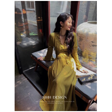 批发[] 三吉黑花兰芳曲早春新中式穿搭连衣裙子民族风<b class='q'>女款</b>2026