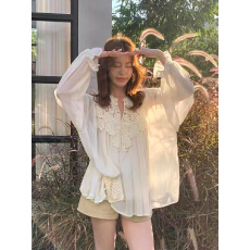 批发THE LIMON柠檬绿茶重工花边拼接设计小衫+吊带背心套<b class='q'>装</b><b class='q'>女</b>装春款