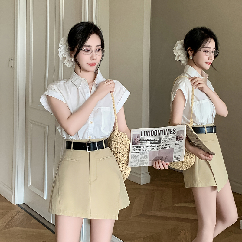 现货休闲短裤裙女2025夏季新款工装裤裙高腰阔腿靴裤外穿短裙裤女