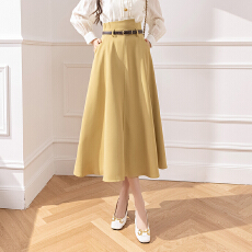 批发<b class='q'>半身</b>裙女2026春夏新款高腰伞裙中长款A字裙遮胯显瘦<b class='q'>长裙</b>通勤