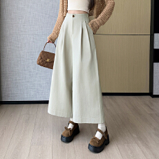 批发2026春夏新款天丝棉高腰显瘦设计感高腰<b class='q'>长裤</b>宽松阔腿九分休闲裤女