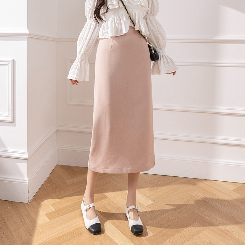 반신 스커트 여성 2026 봄 여름 새로운 타이트 스커트 스트레이트 중간 길이 불규칙 플리츠 A라인 스커트 출퇴근