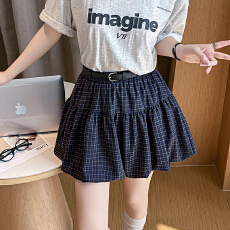 批发防走光短裤格子半身<b class='q'>裙</b>女2026夏新款泡泡<b class='q'>花苞</b>伞<b class='q'>裙</b>灯笼高腰a字短<b class='q'>裙</b>