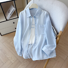 批发2026夏新款防晒长袖衬<b class='q'>衫</b>女微透简约设计感休闲两件套上衣女<b class='q'>空调</b><b class='q'>衫</b>