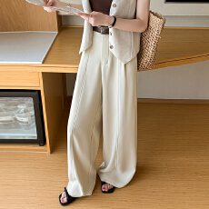 批发西装休闲裤女薄款高腰垂感2026秋装新款冰丝阔腿裤防晒直筒凉凉裤