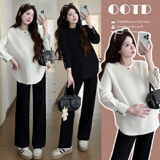 批发实拍2026<b class='q'>春</b>秋新款孕妇上衣宽松大码孕妇长袖T恤