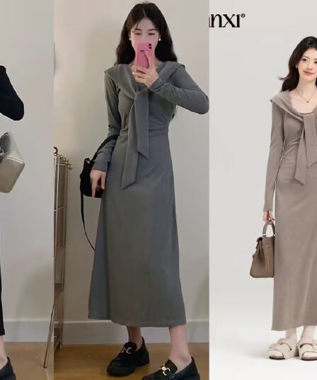 출산 착용 느긋한 페이크 레이어드 레이스업 숄 임산부 드레스 디자인 센스 인사이드 가져 가라. 니트 모유 수유 용 치마