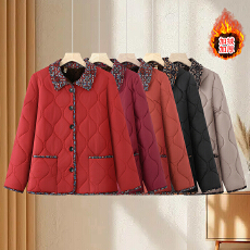 批发原版冬季新款时尚简约百搭女士<b class='q'>棉衣</b>加绒加厚<b class='q'>中老年</b>保暖短款小棉袄