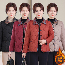 批发原版冬季新款时尚简约百搭女士<b class='q'>棉衣</b>加绒加厚<b class='q'>中老年</b>保暖短款小棉袄
