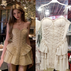 批发05/13 20:00 你的懒懒llan伦敦往事两色重工印花纯色<b class='q'>连衣裙</b>女