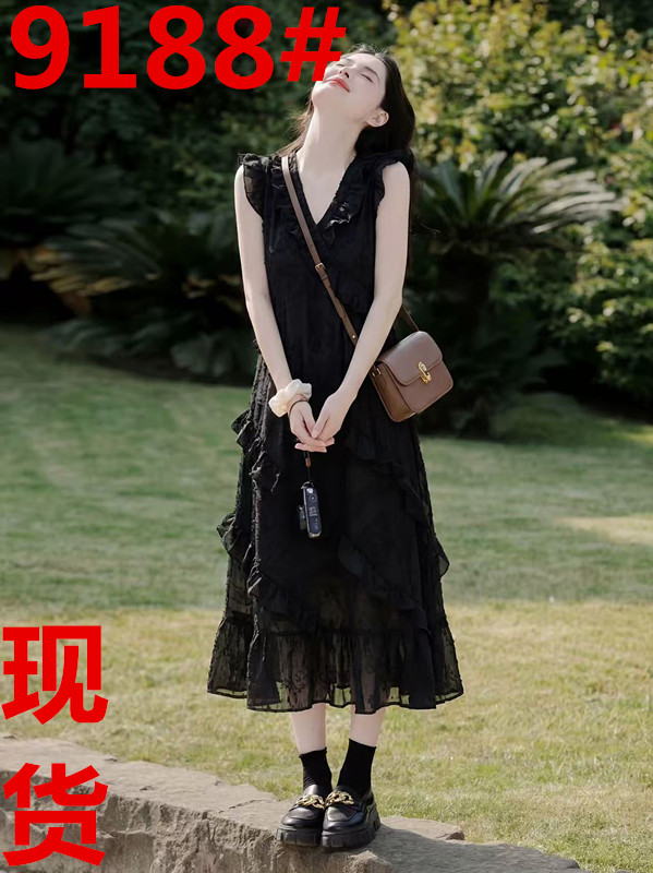 프랑스식 그는 벤 바람 검정색 여성 드레스 여름 자이언트 잘 생긴 ~ 중 작은 키 고급 센스 품격 민소매 조끼 스커트