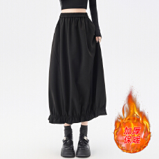 批发实拍~灰色毛呢花苞裙女秋冬<b class='q'>高腰</b>显瘦a字<b class='q'>半身裙</b>垂感中长款伞裙