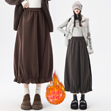 批发实拍~灰色毛呢花苞裙女秋冬<b class='q'>高腰</b>显瘦a字<b class='q'>半身裙</b>垂感中长款伞裙