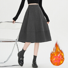 批发实拍~加厚毛呢半身裙女秋冬新款小个子<b class='q'>高腰</b>a字蓬蓬花苞伞裙中裙