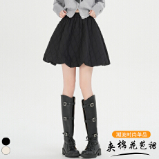 批发实拍 加厚夹棉花苞灯笼半身<b class='q'>裙</b>女秋冬新款设计感蓬蓬<b class='q'>伞</b><b class='q'>裙</b>a字中长<b class='q'>裙</b>