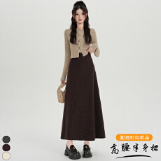 批发实拍~波点半身裙女秋冬<b class='q'>新款</b>气质高腰显瘦a字中长款包臀裙