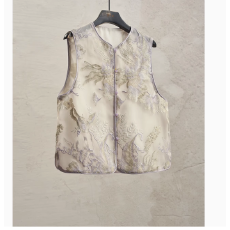 批发新中式马甲刺绣盘扣上衣轻薄<b class='q'>欧根纱</b>背心坎肩轻国风女装2025新款夏