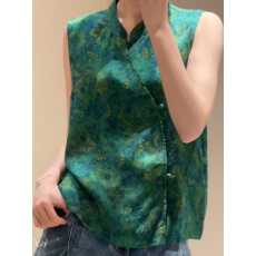 批发杭州高端衬衫女士短袖碎花时尚小衫新中式国风<b class='q'>上衣</b>