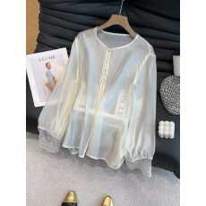 批发新中式国风人丝衬衫<b class='q'>女装</b>2026春新款高级感钉珠刺绣内搭上衣薄