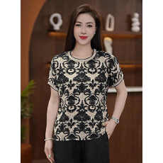 批发蕾丝衫短袖<b class='q'>t</b><b class='q'>恤</b>女夏季2026新款中年<b class='q'>妈妈</b>漂亮小衫圆领时尚洋气上衣