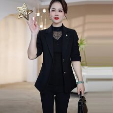 批发优雅中老年女士黑色<b class='q'>西装</b>外套<b class='q'>大码</b>设计修身显瘦百搭时尚职业装