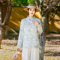 批发小个子妈妈秋装新中式国风<b class='q'>外套</b>2026新款中老年春秋刺绣唐装上衣女