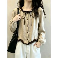 批发法式复古木耳边衬衫女装2026秋季新款<b class='q'>大码</b><b class='q'>胖</b><b class='q'>MM</b><b class='q'>宽松</b>漂亮巨好看上衣