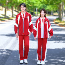 批发秋季新款小学生初中生校服班服国庆演出服运动套装三件套