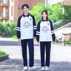 批发小学生初中生学院风秋季卫衣班服运动会校服套装