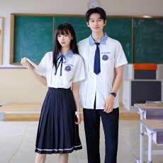 批发中小<b class='q'>学生</b>学院风<b class='q'>班</b><b class='q'>服</b>JK衬衣短袖毕业照演出<b class='q'>服</b>
