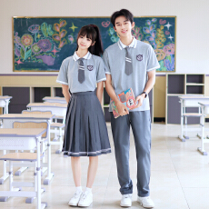 批发中小<b class='q'>学生</b>短袖套装学院风<b class='q'>班</b><b class='q'>服</b>毕业照表演<b class='q'>服</b>