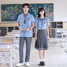 批发情侣装学院风夏季短袖男女套装班服表演服毕业季<b class='q'>演出</b>服